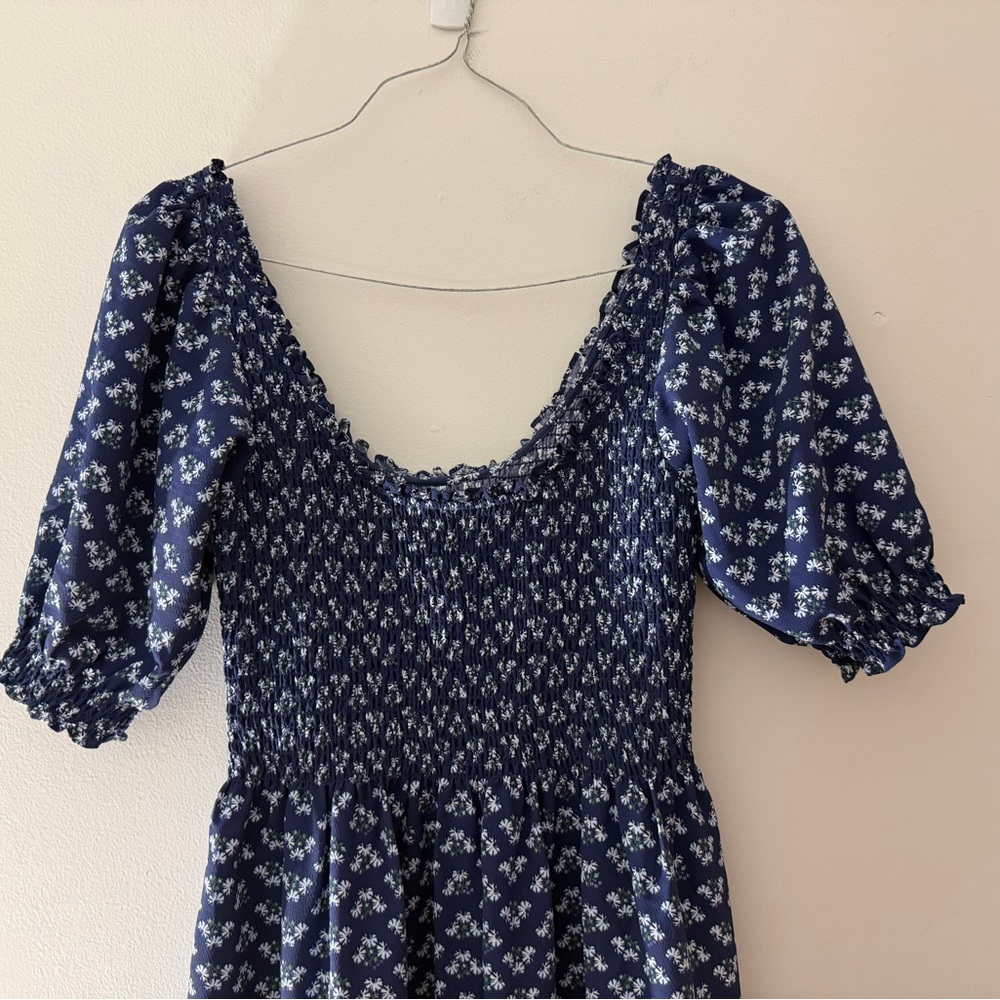 Hill House Home the Louisa Nap Dress in Navy Blue Posey Ditzy Floral Size Small - Picture 3 of 16